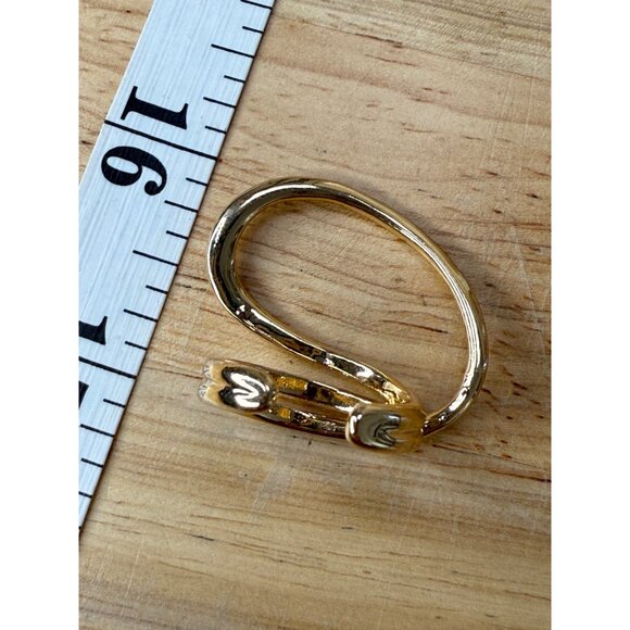 Gold Tone Spiral Wrap Statement Ring Size 7.5 - Picture 10 of 10